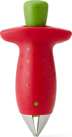 Chef'n Strawberry Slicer Fruit Prep Uniform Slice Safe Blade Tool Red