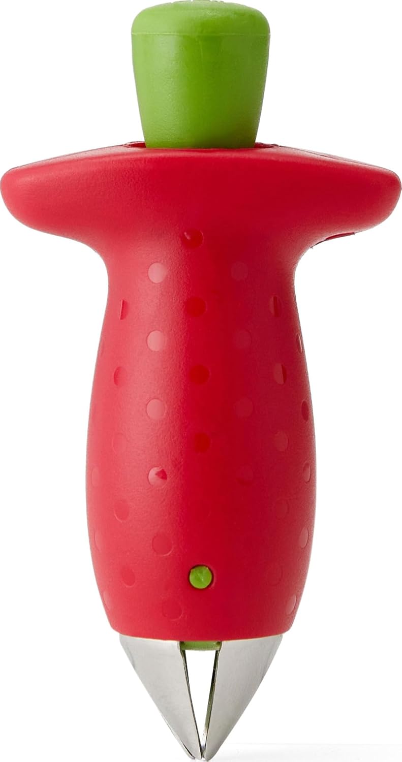 Chef'n Strawberry Slicer Fruit Prep Uniform Slice Safe Blade Tool Red