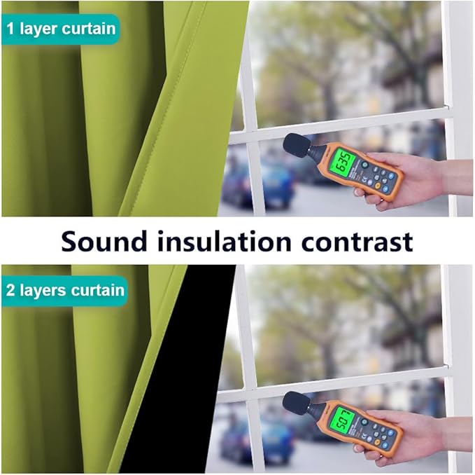 NICETOWN 100% Blackout Curtains 45 inches Long, Fresh Green, 1 Pair, 42 inches - Image 4