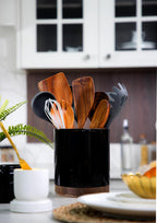 Ceramic Rotating Kitchen Utensil Holder for Countertop, 7.2'' Black