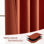 MIULEE Back Tab Burnt Orange Blackout Curtains 84 Inch Length 2 Panels Set - Image 7