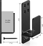 2x4 Door Barricade Brackets, Heavy Duty 2pcs, Black