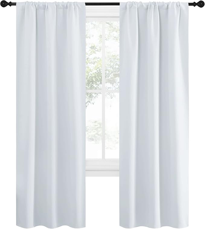 NICETOWN Greyish White Window Curtain Panels - Image 2