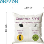ONFAON Grandma Gifts, Grandma's Spot Throw Pillow Covers 18x18 Inch, Birthday - Image 3