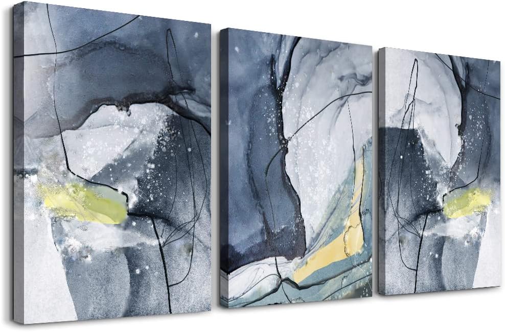 DZRWUBHS Boho Wall Art Prints - 3 Piece Abstract Wall Art for Bedroom, Living Room & Office - Ready To Hang