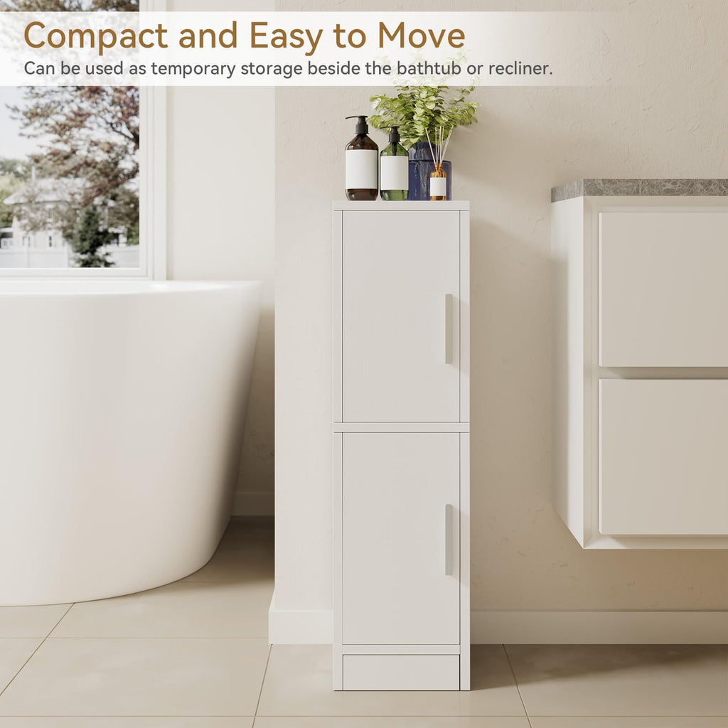 IBUYKE Small Bathroom Storage Cabinet, Narrow Floor Corner Cabinet UWBS002W