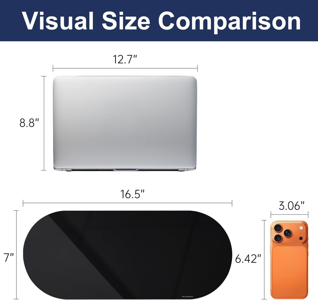 Glass Desktop Whiteboard - 17 X 7 Inches Black Board Pink Light
