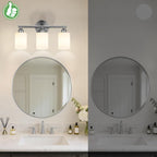 3-Light Bathroom Vanity Light Fixtures, Silver Finish, 17.3''