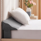 Queen Size Bed Wedge Pillow for Headboard – Mattress Gap Filler Wedge (0–8"), Close Gap Between Headboard and Mattress, Stop Pillows Falling, Wave Wedge, Large Bed Pillow, Gray (60"x10"x6")