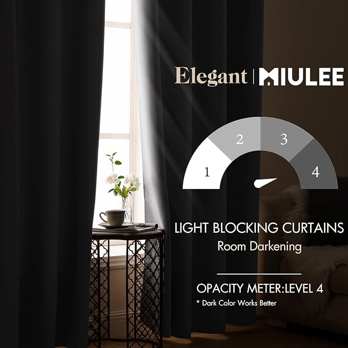 MIULEE Blackout Curtains for Bedroom Thermal Insulated Room Darkening Drapes - Image 2