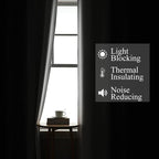 Estelar Textiler Black and Greyish White Blackout Curtains 108 Inches Long - Image 3