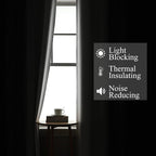 Estelar Textiler Black and Greyish White Blackout Curtains 45 Inch Length - Image 3