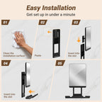 Cordless Heated Fogless Shower Mirror for Shaving (Black)