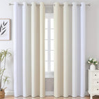 Estelar Textiler Beige and Greyish White Blackout Curtains 102 Inches Long - Image 2
