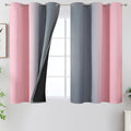 Estelar Textiler Pink and Grey Blackout Curtains 54 Inch Length, Light Blocking by ESTELARTEXTILER