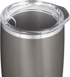 Snowfox Premium Set of 2 Travel Lids for Vacuum Insulated Stainless Steel Beer Glass, Home Bar Accessories, Elegant Bartending, Clear Plastic