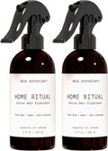 Muse Apothecary Home Ritual Active Odor Eliminator Spray - Furniture Deodorizer Spray & Bathroom Odor Eliminator for Home - Essential Oil Air Freshener - 4oz, Tonka Bean + Amber + Warm Cedarwood