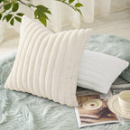 decorUhome Summer Cozy Faux Fur Throw Pillow Covers 22x22 Set of 2 Decorative - Image 6