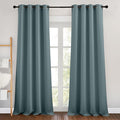 NICETOWN Greyish Blue Curtains 102 inches Long, Grommet Thermal Insulated Solid by NICETOWN