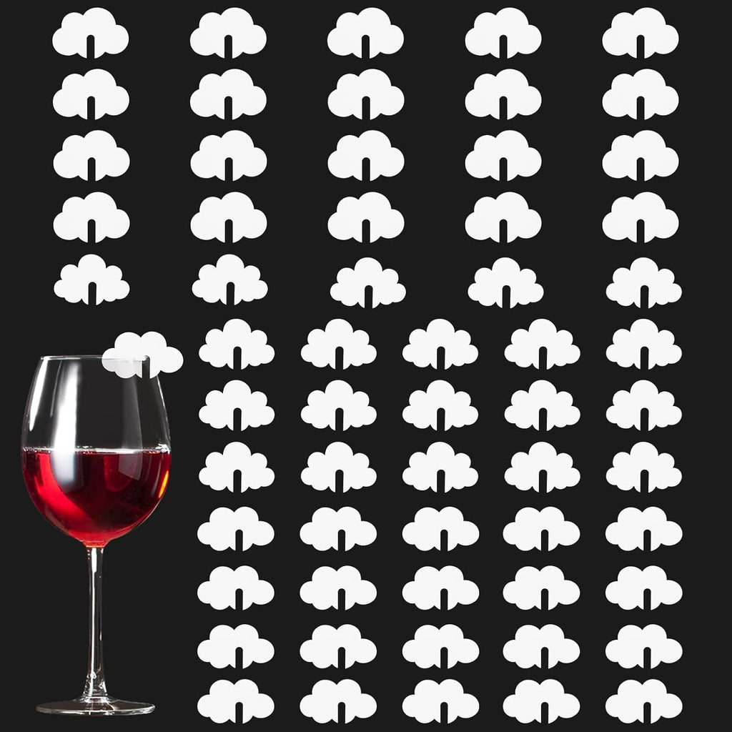 60 Pcs Acrylic Cloud Drink Markers Cloud Shape Party Drink Tags Cloud Shape Goblet Markers Blank Acrylic Party Drink Tags For Bar Wedding Birthday Wine Tasting Party Accessories,3 Design