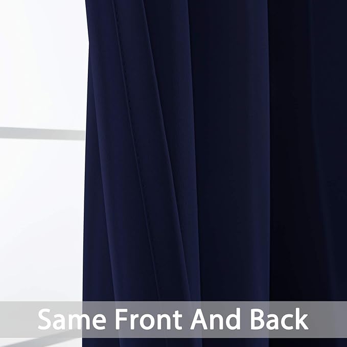 Yakamok Black Out Curtains 63 Inch Long Room Darkening Thermal Insulated - Image 6