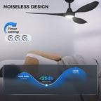 Roomratv 52'' Smart Ceiling Fan with Light, Wide Blade Design, Remote