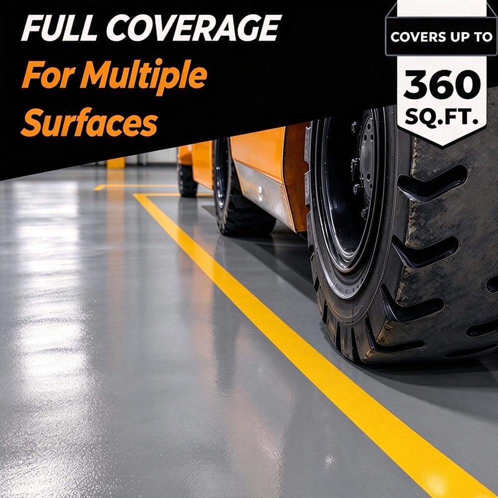 Floor Paint, Medium Gray, 3 Gallon Covers up to 360 sq ft.