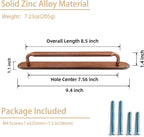 Goo-Ki 2 Pack Antique Copper Cabinet Pulls with Backplate Spacer, 7-1/2" Hole Center Zinc Alloy Kitchen Drawer Pull Handles Hardware for Furniture