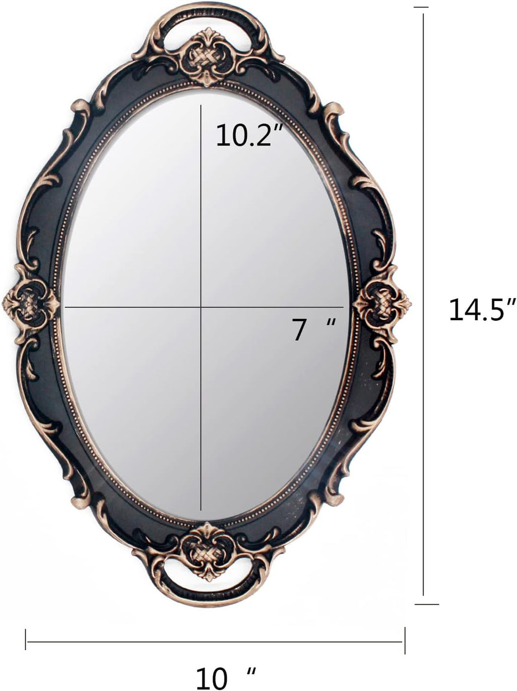 YCHMIR Vintage Mirror Small Wall Mirror Hanging Mirror 14.5 x 10 inchs Oval Brown