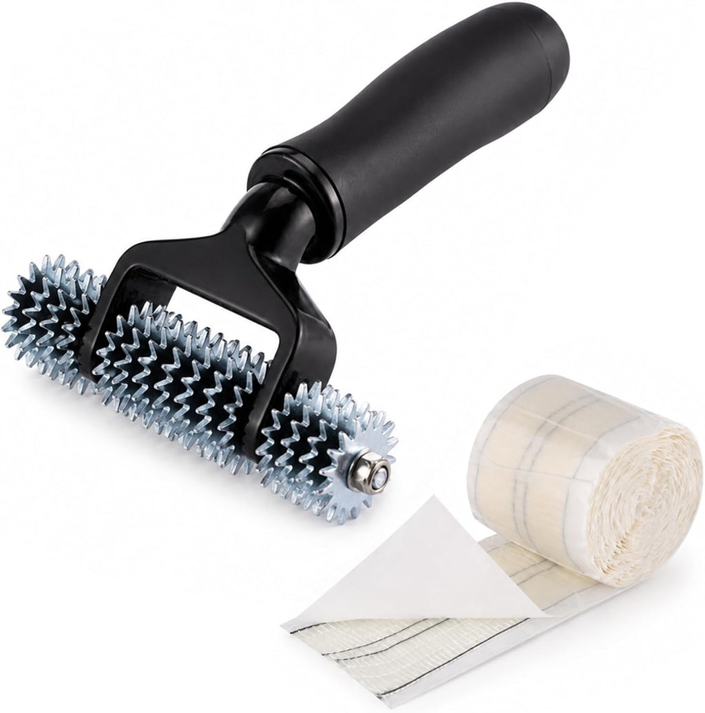 Carpet Patch Repair Kit with Star Wheel Seam Roller and 30.2 ft Double-Sided Joining Tape, Heatless DIY Floor Patching Tools for Rugs, Home and Office Use