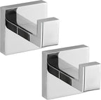 Towel Hooks for Bathrooms, Heavy Duty 33 Lbs Wall Mounted Stainless Steel Modern Hook, – Ideal for Hanging Towels, Robes, Coats, in Kitchen, Bedroom, Bathroom, or Hotel (2, Chrome Polished)