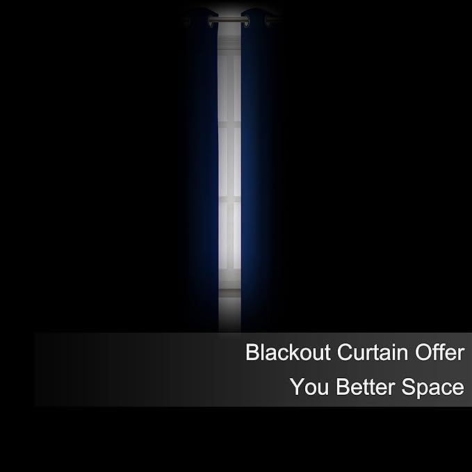 LEMOMO Blackout Curtains 52 x 72 inch/Royal Blue Curtains Set of 2 - Image 3