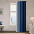 Yakamok Greyish White to Blue Ombre Curtain by Yakamok