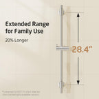 KES No Drill 30-Inch Shower Slide Bar with Adjustable Handheld Shower Head Holder, Self Adhesive, Universal Fit, 18/8 Brushed Stainless Steel Drill-Free for Bathroom, F209S78DF-BS