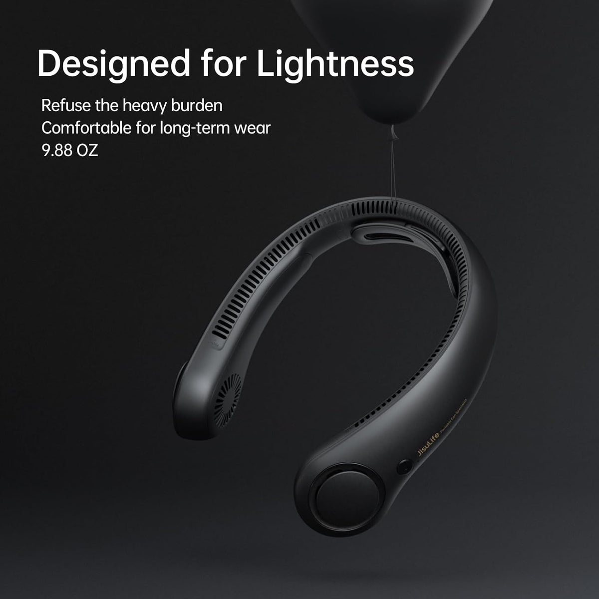 JISULIFE Portable Neck Fan Upgraded: Neckbrace Hands-Free, 5-Speed 5000 mAh