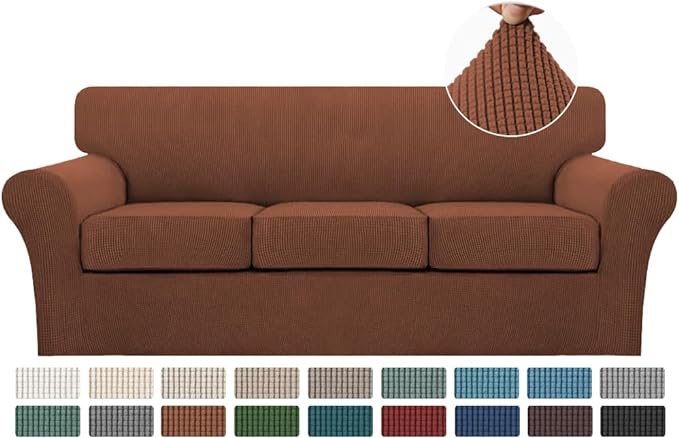 Turquoize 4 Piece Sofa Covers for 3 Cushion Couch Slipcover Soft Cover by Turquoize