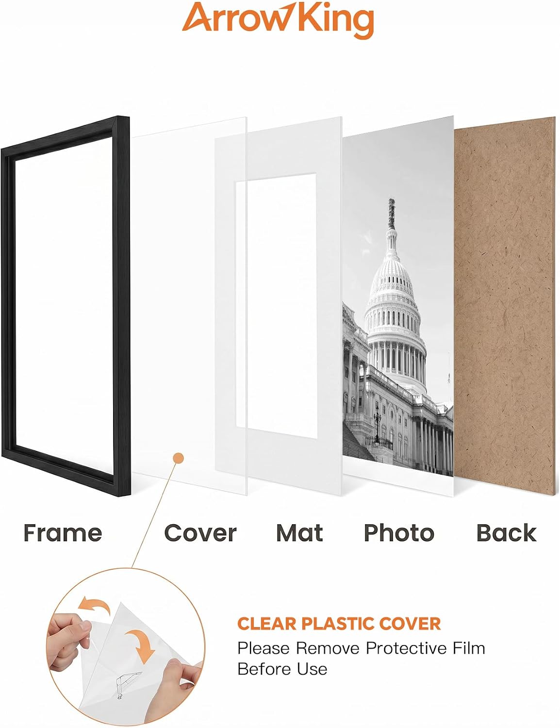 11x14 Black Picture Frames Set of 4, Gallery Wall, Poster Frame