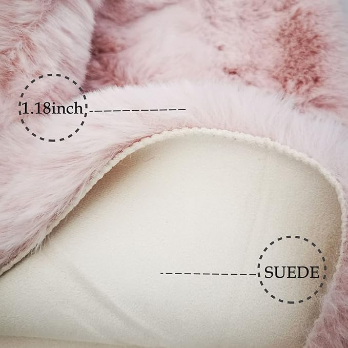 Ghouse Ultra Soft Faux Rabbit Fur Rug 3x5, Machine Washable Area Rugs - Image 3