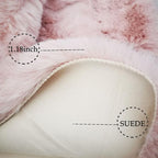 Ghouse Pink 3ft Faux Rabbit Fur Round Rug - Image 3