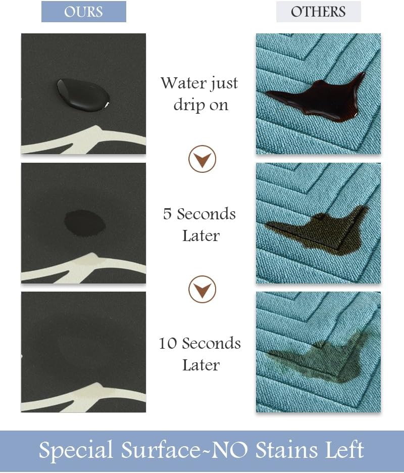 MontVoo Bath Mat-Bath Mat Rug Non Slip Super Absorbent Stain Resistant Quick Dry Thin Bathroom Rug-Bath Mats for Bathroom Floor Bathtub Vanity-Bathmat Bath Rug Easy Care-17"x27",Black