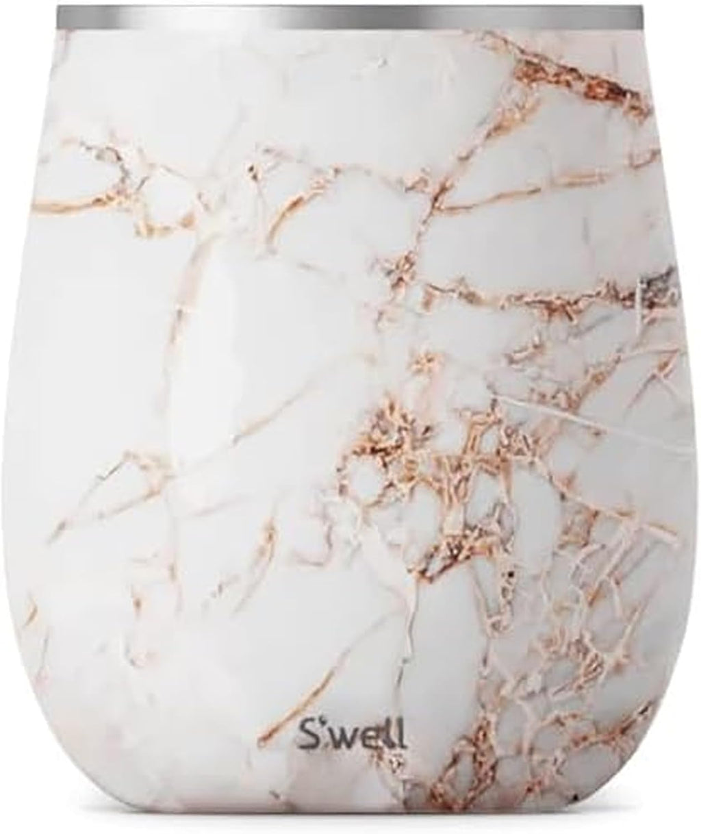 S'well Stainless Steel Wine Tumbler - 9 Fl Oz - Teakwood - Triple-Layered Vacuum-Insulated Container Designed to Keep Drinks Colder, Longer - BPA-Free Barware Accessories