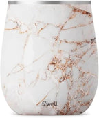 S'well Stainless Steel Wine Tumbler - 9 Fl Oz - Teakwood - Triple-Layered Vacuum-Insulated Container Designed to Keep Drinks Colder, Longer - BPA-Free Barware Accessories
