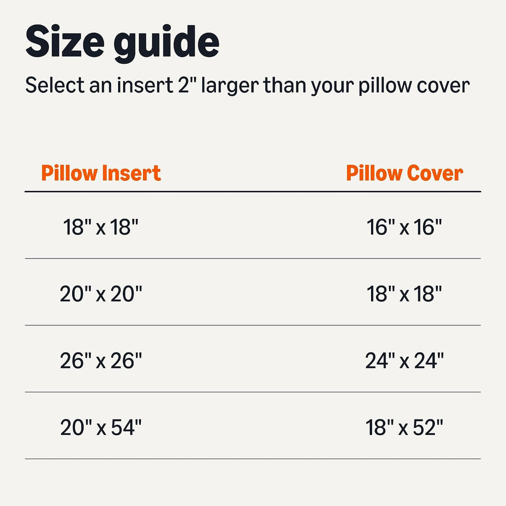 Amazon Basics Throw Pillow Insert, Down Alternative Fiberfill, Hypoallergenic, Machine Washable, 20 Inch, 2-Pack, for Sofa Bed Couch