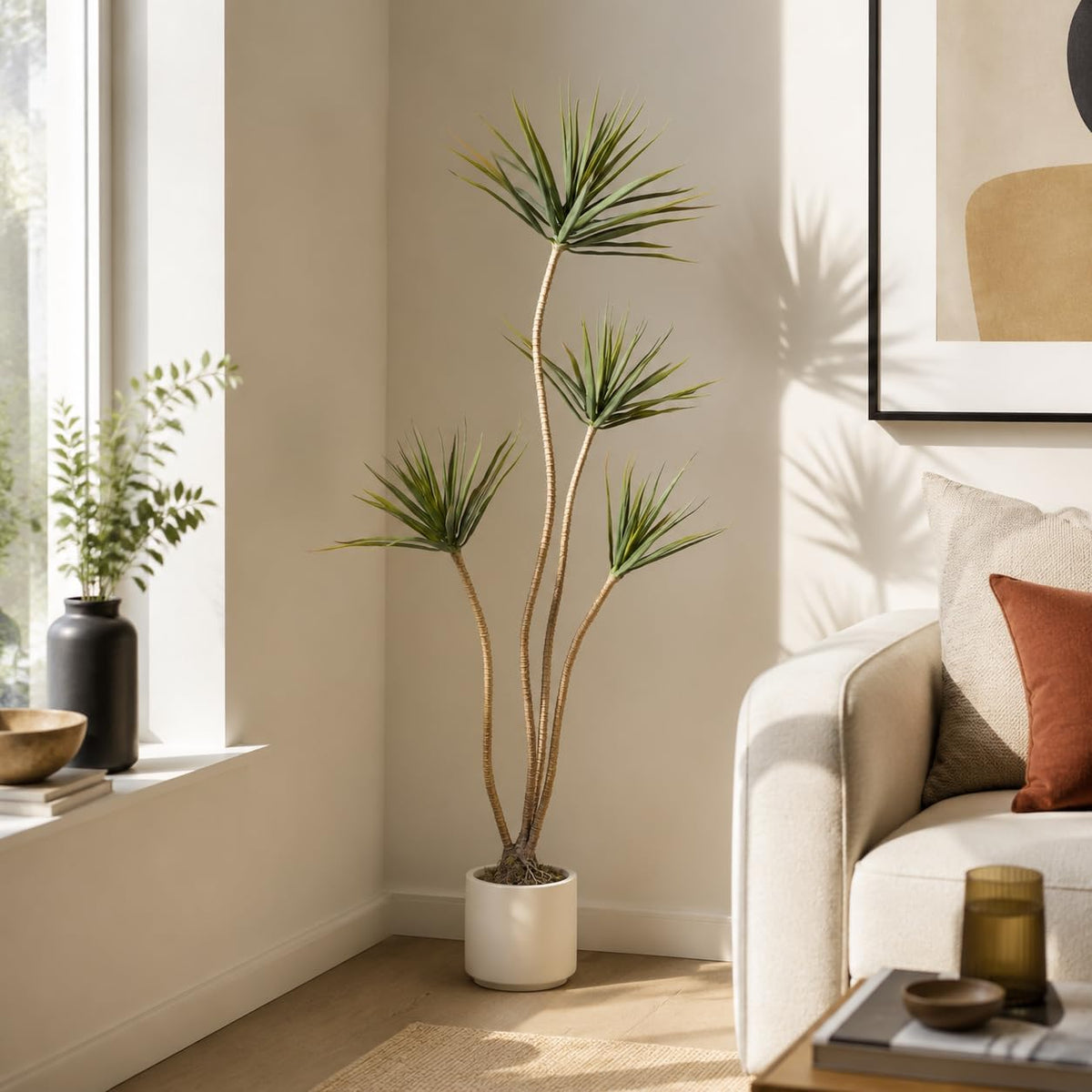 Artificial Dracaena Marginata Tree 5FT Faux Dragon Plant with Roots 60inch