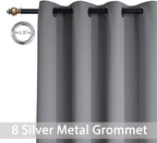 Yakamok Room Darkening Gray Blackout Curtains 84 Inch Long Light Blocking - Image 5