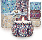 TranquilBliss Scented Candles, 4-Pack Soy Wax Candle Set, Gifts for Women