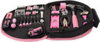 69-Piece Pink Hand Tool Set -Lady's Essential Home Repairing Tool Kit General Household Tool Set with 12-Inch Storage Tool Bag