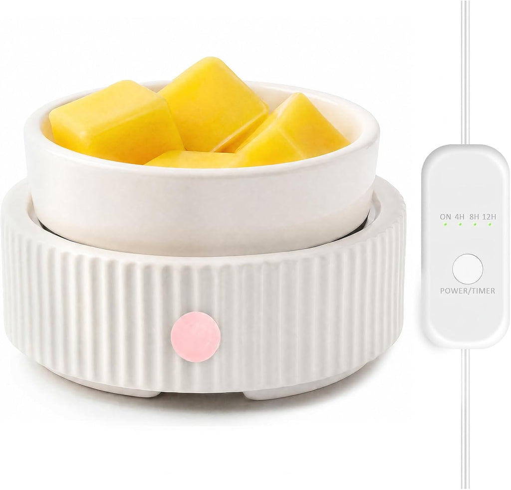 Wax Melt Warmer with 4 Timer & PTC Heating- Ceramic Fragrance 3-in-1 Oil Burner Electric Candle Wax Melter for Home Office Bedroom Fragrance, Home Décor Choice