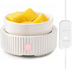 Wax Melt Warmer with 4 Timer & PTC Heating- Ceramic Fragrance 3-in-1 Oil Burner Electric Candle Wax Melter for Home Office Bedroom Fragrance, Home Décor Choice