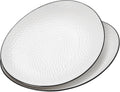 Roeveca 15" Large Serving Platter - Oval Large Serving Tray, Ceramic Serving Dish, White Platters for Serving Food, Appetizers, Entertaining, Party, Set of 2